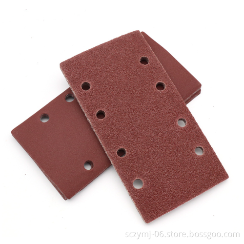 ZY Abrasive Flocking Sandpaper with Anti-static Aluminum Oxide - 185x93mm Polishing Pads featuring 8-Hole Hook and Loop Design